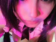 双马尾呆萌小萝莉跳蛋玻璃棒双管齐下猛捅嫩穴