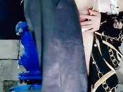 深夜户外勾搭路人衣服都没脱就开干揉奶后入